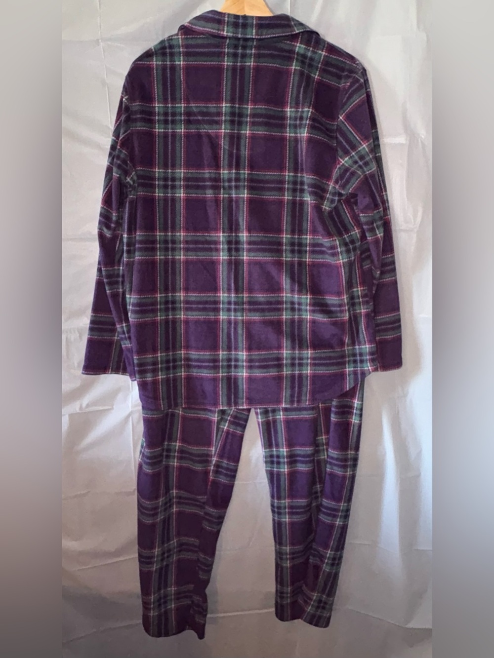 Lauren Ralph Lauren Women Plaid Pajama Set Sleepwear Womens L Purple Flannel - Picture 2 of 7